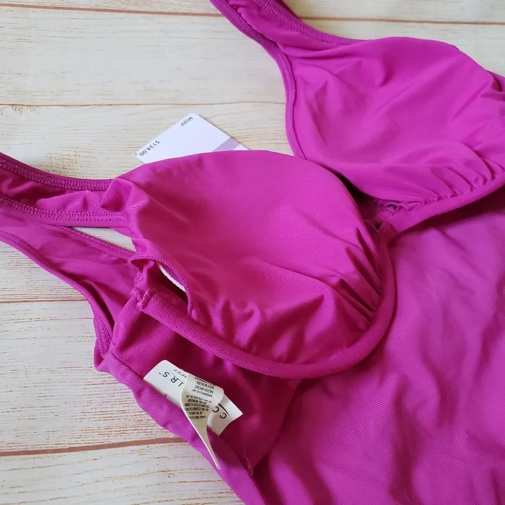 Coco Reef Contours Solitaire V-neck Bra Sized One-Piece Swimsuit in Orchid - Picture 9 of 16